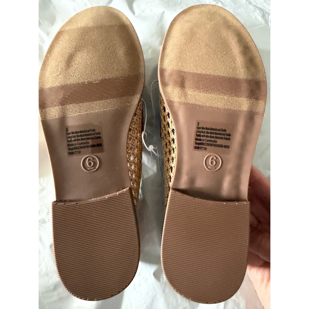 Universal Thread Womens 6 Crochet Penny Loafers Natural Tan Memory Foam Cove NEW - Picture 7 of 10